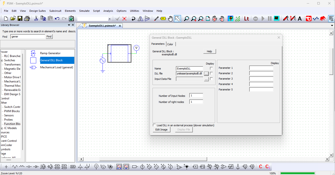 Usage of PowerSIM DLL block